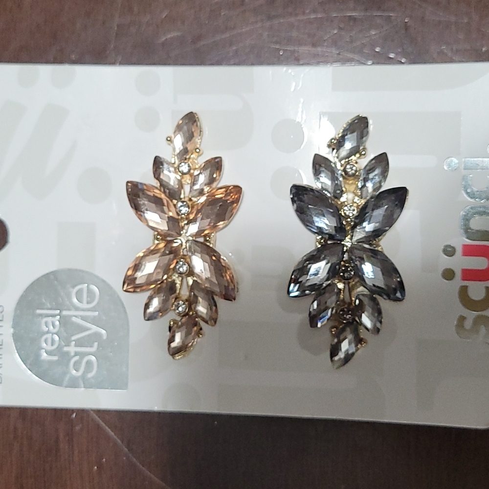 2 hair price barrettes one gold one sliver